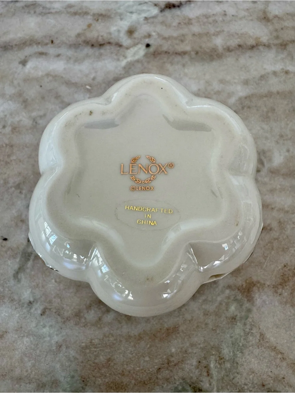 Lenox China Pumpkin Votive Candle Holder with Gold Stem and Green Leaf Accent